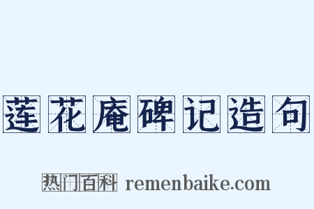 莲花庵碑记造句是什么意思的图片